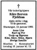 Kåre Berven Fjeldsaa (1918-1992) - Dødsannonse i Stavanger Aftenblad, mandag 13. januar 1992