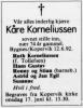 Kåre Korneliussen (1918-1992) - Dødsannonse i Haugesunds Avis, tirsdag 16. juni 1992