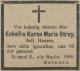 Karen Marie Stray f. Hansen (1826-1908) - Dødsannonse i Fædrelandsvennen den 4. september 1908