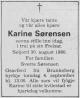 Karine Sørensen (1898-1980) - Dødsannonsen i Varden den 1. september 1980