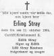 Karl Erling Stray (1897-1964) - Dødsannonse i Fædrelandsvennen, fredag 16. oktober 1964