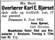 Karl Even Bjørset (1854-1912) - Dødsannonse i Aftenposten, torsdag 13. juni 1912 Karl Even Bjørset (1854-1912) - Dødsannonse i Aftenposten, torsdag 13. juni 1912