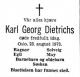 Karl Georg Dietrichs (1887-1973) - Dødsannonse i Aftenposten den 30. august 1973