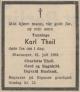 Karl Theil (1903-1953) - Dødsannonse i 1ste Mai, mandag 3. august 1953 Karl Theil (1903-1953) - Dødsannonse i 1ste Mai, mandag 3. august 1953