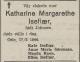 Kathrine Margrethe Isefjær, født Johnsen (1852-1944) - Dødsannonse i Fædrelandsvennen den 18. februar 1944