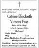 Katrine Elisabeth Vinsnes Foss (1903-1984) - Dødsannonse i Aftenposten den 6. januar 1984