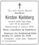 Kirsten Kjelsberg, født Jensen (1898-1974) - Dødsannonse i Aftenposten, lørdag 12. januar 1974