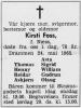Kirsti Foss, født Næss (1887-1965) - Dødsannonse i Drammens Tidende og Buskeruds blad, onsdag 26. mai 1965 Kirsti Foss, født Næss (1887-1965) - Dødsannonse i Drammens Tidende og Buskeruds blad, onsdag 26. mai 1965