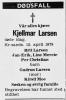 Kjellmar Larsen (1942-1978) - Dødsannonse i Farsunds Avis, fredag 21. april 1978