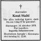 Knut Gerhard Stahl (1921-1978) - Dødsannonse i Stavanger Aftenblad, tirsdag 17. oktober 1978