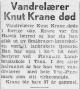 Knut Krane (1915-1953) - Nekrolog i Finnmarken den 3. februar 1953