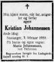 Kristian Johannesen (1868-1939) - Dødsannonse i Stavanger Aftenblad den 6. februar 1939