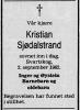 Kristian Sjødalstrand (1908-1982) - Dødsannonse i Arbeiderbladet den 10. september 1982