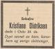 Kristiane Didriksen, født Olsen (1863-1940) - Dødsannonse i Grimstad Adressetidende, tirsdag 19. mars 1940 Kristiane Didriksen, født Olsen (1863-1940) - Dødsannonse i Grimstad Adressetidende, tirsdag 19. mars 1940