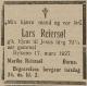 Lars Didriksen Reiersøl (1847-1927) - Dødsannonse i Agderposten den 22. mars 1927