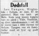 Lars Tangen (1876-1963) - Minneord i Porsgrunns Dagblad, lørdag 4. mai 1963