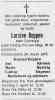 Larsine Reppen, født Jerstad (1908-1975) - Dødsannonse i Agder den 2. april 1975