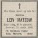 Leiv Matzow (1896-1943) - Dødsannonse i Lofotposten den 16. desember 1943