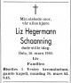 Liz Hegermann Schaanning (1887-1980) - Dødsannonse i Aftenposten den 19. mars 1980