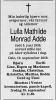 Lulla Mathilde Monrad Adde, født Eriksen (1909-2006) - Dødsannone i Aftenposten, mandag 25. september 2006