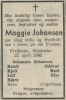 Maggie Theresie Johansen, født Johansen (1907-1963) - Dødsannonse i Agderposten, onsdag 17. april 1963