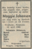 Maggie Theresie Johansen, født Johansen (1907-1963) - Dødsannonse i Agderposten, onsdag 17. april 1963 Maggie Theresie Johansen, født Johansen (1907-1963) - Dødsannonse i Agderposten, onsdag 17. april 1963