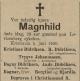 Magnhild Didriksen (1897-1920) - Dødsannonse i Egersundsposten, tirsdag 8. juni 1920