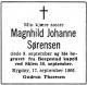 Magnhild Johanne Sørensen (1892-1966) - Dødsannonse i Aftenposten den 17. september 1966