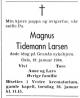 Magnus Tidemann Larsen (1897-1984) - Dødsannonse i Aftenposten, mandag 23. januar 1984