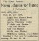 Maren Johanne von Hanno, født Hoffmann (1866-1954) - Dødsannonse i Morgenbladet den 29. november 1954