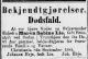 Maren Sabine Lie, f.Brun (1800-1882) - Dødsannonse i Morgenbladet den 11. september 1882