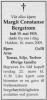 Margit Constanse Bergstrøm, født Pedersen (1919-2005) - Dødsannonse i Halden Arbeiderblad, fredag 18. mars 2005 Margit Constanse Bergstrøm, født Pedersen (1919-2005) - Dødsannonse i Halden Arbeiderblad, fredag 18. mars 2005