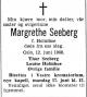 Margrethe Seeberg, født Holmboe (1907-1968) - Dødsannonse i Aftenposten den 13. juni 1968