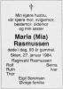 Maria (Mia) Rasmussen, født Sørensen (1891-1984) - Dødsannonse i Varden, lørdag 28. januar 1984