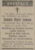 Marie Isaksen, født Pedersdatter (1834-1922) - Dødsannonse i Varden, mandag 20. november 1922 Marie Isaksen, født Pedersdatter (1834-1922) - Dødsannonse i Varden, mandag 20. november 1922