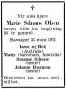 Marie Schouw Olsen (1887-1972) - Dødsannonse i Stavanger Aftenblad den 7. mai 1972