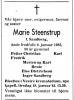 Marie Steenstrup, født Sandberg (1892-1983) - Dødsannonse i Aftenposten den 11. januar 1983