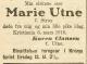 Marie Utne, født Stray (1864-1918) - Dødsannonse i Dagbladet den 11. mars 1918