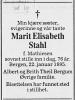 Marit Elisabeth Stahl, født Mathiesen (1918-1995) - Dødsannonse i Bergens tidende, lørdag 28. januar 1995 Marit Elisabeth Stahl, født Mathiesen (1918-1995) - Dødsannonse i Bergens tidende, lørdag 28. januar 1995