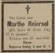 Marthe Reiersøl, født Omundsdatter (1852-1932) - Dødsannonse i Agderposten den 28. mai 1932 Marthe Reiersøl, født Omundsdatter (1852-1932) - Dødsannonse i Agderposten den 28. mai 1932