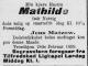 Mathilde Matzow, født Natvig (1854-1899) - Dødsannonse i Trondhjems Adresseavis den 2. mars 1899