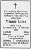 Minnie Lootz, født Tomine Rebekka Johanssen (1893-1981) - Dødsannonse i Fædrelandsvennen den 17. februar 1981