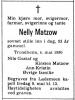Nelly Matzow, født Olsson (1887-1980) - Dødsannonse i Adresseavisen den 6. mai 1980 Nelly Matzow, født Olsson (1887-1980) - Dødsannonse i Adresseavisen den 6. mai 1980