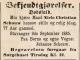 Niels Christian Schouw (1809-1885) - Dødsannonse i Stavanger Amtstidende og Adresseavis den 14. september 1885 Niels Christian Schouw (1809-1885) - Dødsannonse i Stavanger Amtstidende og Adresseavis den 14. september 1885