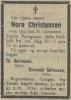 Nora Christensen, født Magda Eleonora Sørensen (1860-1933) - Dødsannonse i Porsgrunns Dagblad, onsdag 29. mars 1933