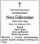 Nora Gulbrandsen, født Eleonore Hansen (1894-1978) - Dødsannonse i Aftenposten, lørdag 18. februar 1978