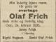 Olaf Henrik Berg Frich (1863-1935) - Dødsannonse i Morgenbladet den 26. februar 1935