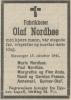 Olaf Nordbøe (1865-1941) - Dødsannonse i Stavangeren, torsdag 16. oktober 1941 Olaf Nordbøe (1865-1941) - Dødsannonse i Stavangeren, torsdag 16. oktober 1941