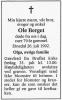 Ole Berget (1913-1992) - Dødsannonse i Oppland Arbeiderblad, tirsdag 28. juli 1992