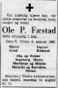 Ole Pedersen Fæstad (1883-1961) - Dødsannonse i Velgeren, lørdag 12. august 1961 Ole Pedersen Fæstad (1883-1961) - Dødsannonse i Velgeren, lørdag 12. august 1961
